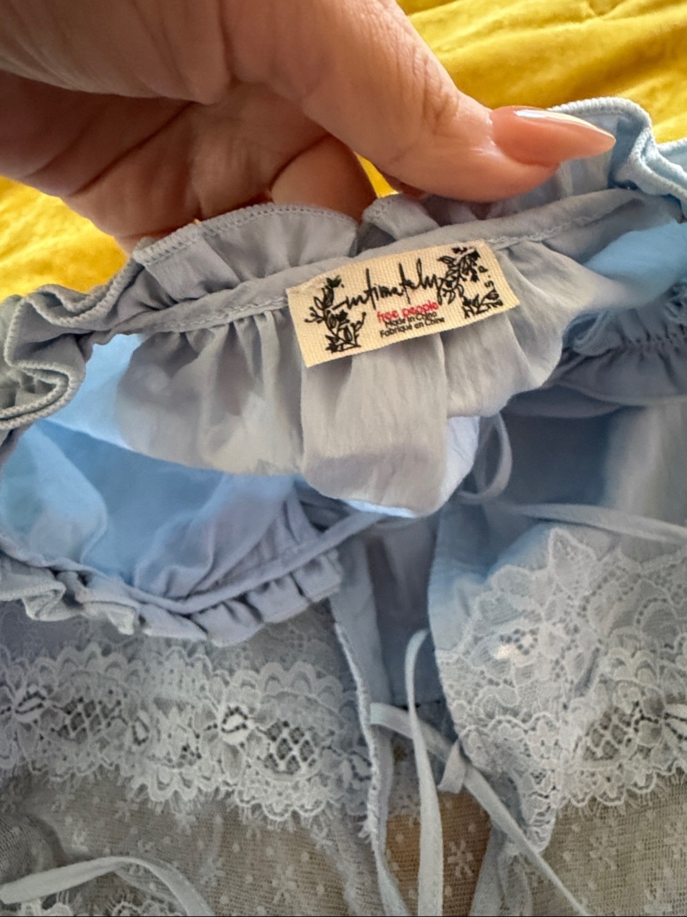 Free People Forever Young Bed Jacket & Bloomer Pants Set Skyride Blue NWT - Picture 4 of 7